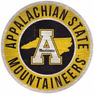 Appalachian State Mountaineers 12" Circle with State Sign