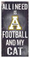 Appalachian State Mountaineers 6" x 12" Football & My Cat Sign