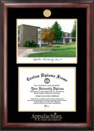 Appalachian State Mountaineers Gold Embossed Diploma Frame with Campus Images Lithograph