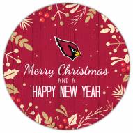 Arizona Cardinals 12" Merry Christmas & Happy New Year Sign