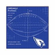 Arizona Cardinals Ball Blueprint 10" x 10" Sign