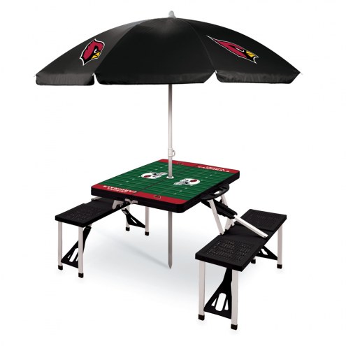 Arizona Cardinals Black Picnic Table w/Umbrella