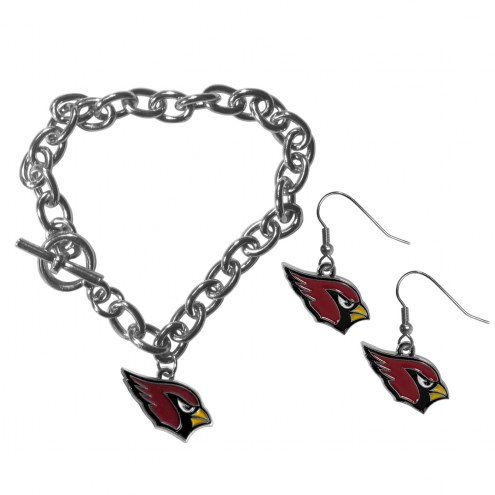 Arizona Cardinals Chain Bracelet & Dangle Earring Set