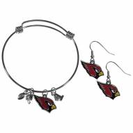 Arizona Cardinals Dangle Earrings & Charm Bangle Bracelet Set