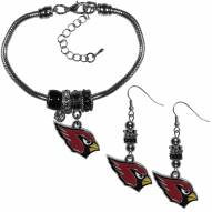 Arizona Cardinals Euro Bead Earrings & Bracelet Set