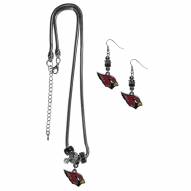 Arizona Cardinals Euro Bead Earrings & Necklace Set
