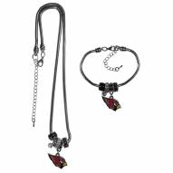 Arizona Cardinals Euro Bead Necklace & Bracelet Set