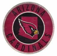 Arizona Cardinals Round State Wood Sign