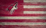 Arizona Coyotes 11" x 19" Distressed Flag Sign