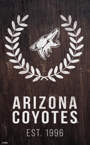 Arizona Coyotes 11&quot; x 19&quot; Laurel Wreath Sign