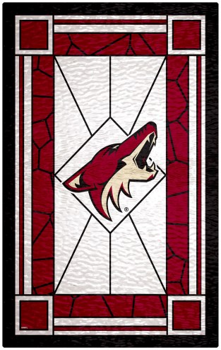 Arizona Coyotes 11&quot; x 19&quot; Stained Glass Sign