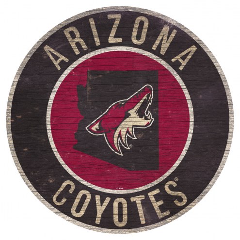 Arizona Coyotes 12&quot; Circle with State Sign
