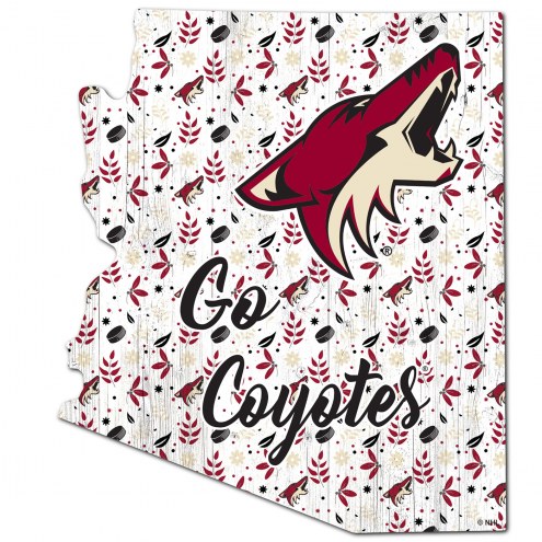 Arizona Coyotes 12&quot; Floral State Sign