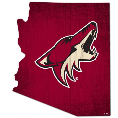 Arizona Coyotes 12&quot; Team Color Logo State Sign
