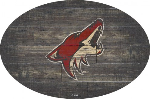 Arizona Coyotes 46&quot; Distressed Wood Oval Sign