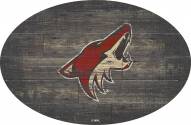 Arizona Coyotes 46" Distressed Wood Oval Sign