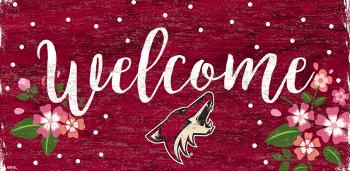Arizona Coyotes 6&quot; x 12&quot; Floral Welcome Sign