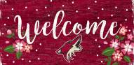 Arizona Coyotes 6" x 12" Floral Welcome Sign