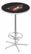 Arizona Coyotes Chrome Bar Table with Foot Ring
