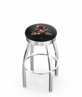 Arizona Coyotes Chrome Swivel Barstool with Ribbed Accent Ring