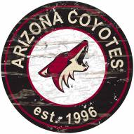 Arizona Coyotes Distressed Round Sign