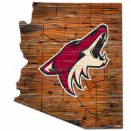 Arizona Coyotes Distressed State with Logo Sign