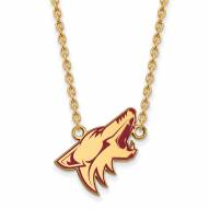 Arizona Coyotes Sterling Silver Gold Plated Large Pendant Necklace