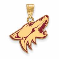 Arizona Coyotes Sterling Silver Gold Plated Large Enameled Pendant