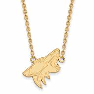 Arizona Coyotes Sterling Silver Gold Plated Large Pendant Necklace