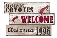 Arizona Coyotes Welcome 3 Plank Sign