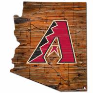 Arizona Diamondbacks Distressed State with Logo Sign