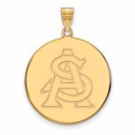 Arizona State Sun Devils NCAA Sterling Silver Gold Plated Extra Large Disc Pendant