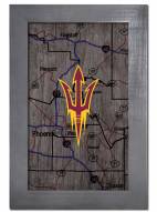 Arizona State Sun Devils 11" x 19" City Map Framed Sign