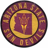 Arizona State Sun Devils 12" Circle with State Sign
