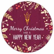 Arizona State Sun Devils 12" Merry Christmas & Happy New Year Sign
