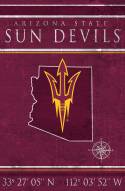 Arizona State Sun Devils 17" x 26" Coordinates Sign