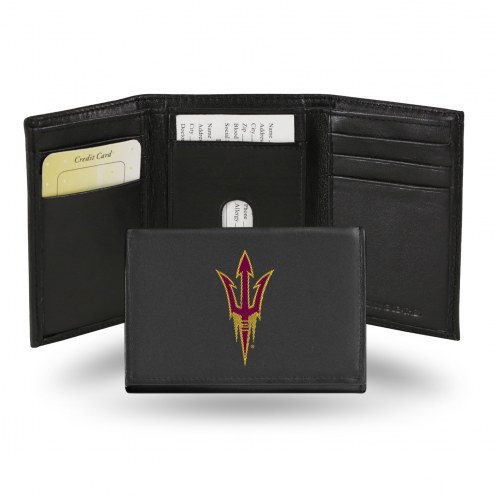 Arizona State Sun Devils College Embroidered Leather Tri-Fold Wallet