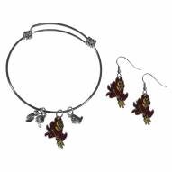 Arizona State Sun Devils Dangle Earrings & Charm Bangle Bracelet Set