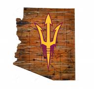 Arizona State Sun Devils Distressed State with Logo Sign