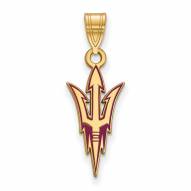 Arizona State Sun Devils Sterling Silver Gold Plated Large Enameled Pendant