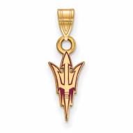 Arizona State Sun Devils Sterling Silver Gold Plated Small Enameled Pendant