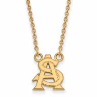 Arizona State Sun Devils Sterling Silver Gold Plated Small Pendant Necklace