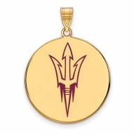 Arizona State Sun Devils Sterling Silver Gold Plated Extra Large Pendant