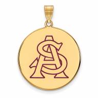 Arizona State Sun Devils Sterling Silver Gold Plated Extra Large Pendant