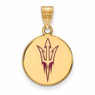 Arizona State Sun Devils Sterling Silver Gold Plated Medium Pendant