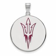 Arizona State Sun Devils NCAA Sterling Silver Extra Large Enameled Disc Pendant