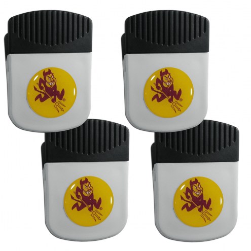 Arizona State Sun Devils 4 Pack Chip Clip Magnet with Bottle Opener