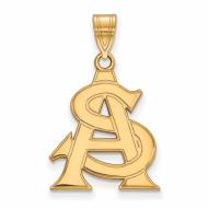 Arizona State Sun Devils Sterling Silver Gold Plated Large Pendant