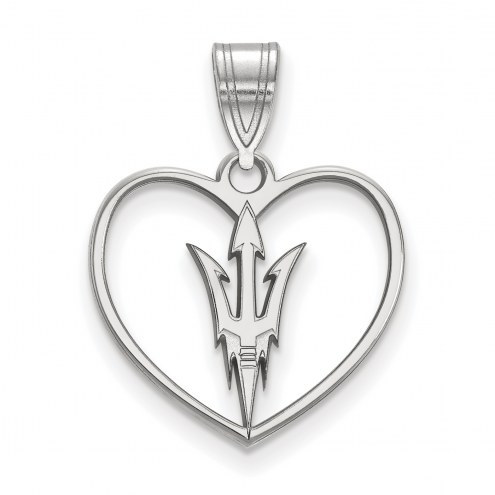Arizona State Sun Devils Sterling Silver Heart Pendant