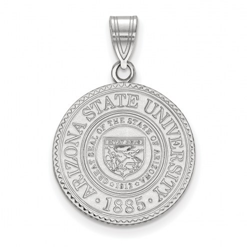 Arizona State Sun Devils Sterling Silver Large Crest Pendant